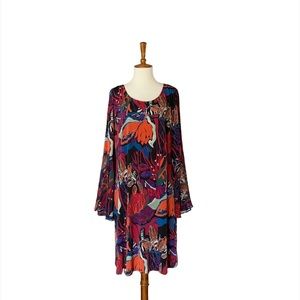 Ivy Road Floral Shift Dress Size 1X Multi Color